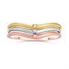 9ct Three Colour Diamond-Set Three Wave Rings - D8616 Alternative Image
