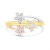 9ct 3-Colour Triple Diamond-Set Flower Cluster Ring, 1/3ct - D8617 Alternative Image