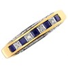 9ct Gold Diamond And Sapphire Half Eternity Ring - 10pts - D8842 Alternative Image