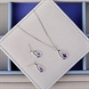 My Diamonds Silver Amethyst And Diamond Teardrop Necklace - D9007 Alternative Image
