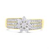 9ct Gold Three-Row Diamond Flower Cluster Ring, 1/2ct - D92119 Alternative Image