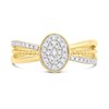 9ct Gold Three Row Oval Diamond Cluster Ring, 20pts - D92123 Alternative Image