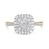 9ct Gold Diamond Cushion Cluster Ring - 1/2ct - D9293 Alternative Image