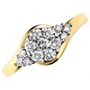 9ct Gold Diamond Crossover Cluster Ring - 1/2ct - D9317 Alternative Image