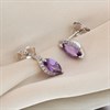 9ct White Gold Marquise Amethyst And Diamond Stud Earrings - D94123 Alternative Image