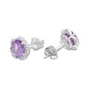 9ct White Gold Amethyst And Diamond Stud Earrings - D94126 Alternative Image