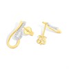 9ct Gold two Colour Diamond Drop Earrings - D94128 Alternative Image