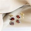 9ct Oval Garnet And Diamond Stud Earrings - D94137 Alternative Image
