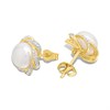 9ct Freshwater Pearl And Diamond Swirl Stud Earrings - D94138 Alternative Image