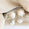 9ct Freshwater Pearl And Diamond Swirl Stud Earrings - D94138 Alternative Image
