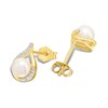 9ct Freshwater Pearl And Diamond Stud Earrings - D94139 Alternative Image