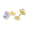 9ct Rectangular Tanzanite And Diamond Stud Earrings - D94140 Alternative Image