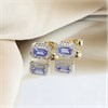 9ct Rectangular Tanzanite And Diamond Stud Earrings - D94140 Alternative Image