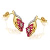 9ct Gold Ruby And Diamond Cluster Earrings - D9454 Alternative Image