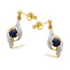 9ct Gold Two Colour Sapphire And Diamond Drop Earrings - EXCLUSIVE - D9477 Alternative Image