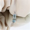 9ct White Gold Rectangular Blue Topaz And Diamond Necklace - D95159 Alternative Image