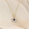 9ct Gold Sapphire And Diamond Flower Necklace - D95201 Alternative Image