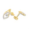 9ct Double Open Tear-Shaped Diamond Earrings - D96104 Alternative Image