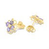 9ct Tanzanite And Diamond Flower Stud Earrings - D96111 Alternative Image