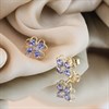 9ct Tanzanite And Diamond Flower Stud Earrings - D96111 Alternative Image
