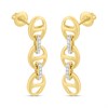 9ct Gold Diamond-Set Chain Link Drop Earrings - D96120 Alternative Image