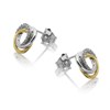 9ct Two Colour Gold Diamond Knot Stud Earrings - D9651 Alternative Image