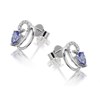 9ct White Gold Tanzanite And Diamond Swirl Earrings - 9pts per pair - D9652 Alternative Image