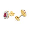 9ct Gold Oval Ruby And Diamond Stud Earrings - D9686 Alternative Image