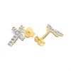 9ct Gold Diamond Cross Stud Earrings - D9689 Alternative Image