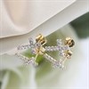 9ct Gold Diamond Cross Stud Earrings - D9689 Alternative Image