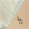 9ct Gold Tanzanite And Diamond Cluster Necklace - D97123 Alternative Image