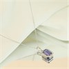 9ct White Gold Rectangular Tanzanite And Diamond Cluster Necklace - D97124 Alternative Image