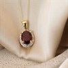 9ct Oval Garnet And Diamond Necklace - D97130 Alternative Image