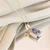 9ct Rectangular Tanzanite And Diamond Necklace - D97136 Alternative Image