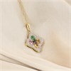 9ct Diamond And Multi-Coloured Sapphire Clover Necklace - D97144 Alternative Image