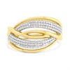 My Diamonds Gold Plated Silver Diamond Crossover Band Ring - 8pts - D99158 Alternative Image