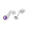 My Diamonds Silver Round Amethyst And Diamond Earrings - D99227 Alternative Image