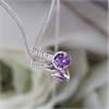 My Diamonds Silver Round Amethyst And Diamond Necklace - D99228 Alternative Image