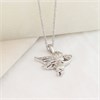My Diamonds Silver Diamond-Set Cherub And Heart Necklace - D99264 Alternative Image