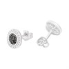 My Diamonds Silver Oval Black And White Diamond Cluster Studs, 20pts/pair - D99285 Alternative Image