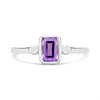 My Diamonds Silver Amethyst And Diamond Rub-Over Ring - D99287 Alternative Image