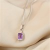 My Diamonds Silver Amethyst And Diamond Rub-Over Necklace - D99288 Alternative Image