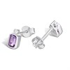 My Diamonds Silver Amethyst And Diamond Rub-Over Earrings - D99289 Alternative Image