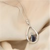 My Diamonds Silver Pear Sapphire And Diamond Necklace - D99296 Alternative Image