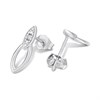 My Diamonds Silver Diamond-Set Marquise Loop Stud Earrings - D99298 Alternative Image