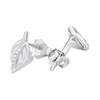 My Diamonds Silver Diamond-Set Leaf Stud Earrings - D99300 Alternative Image