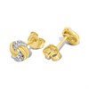 My Diamonds Gold Plated And Silver Diamond-Set Knot Stud Earrings - D99304 Alternative Image