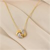 My Diamonds Gold Plated And Silver Diamond-Set Knot Necklace - D99305 Alternative Image