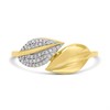 My Dias Gold Plated & Silver Diamond-Set Leaf Ring - D99306 Alternative Image