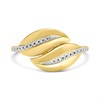 My Diamonds Gold Plated Silver Diamond-Set Swirl Ring - D99307 Alternative Image